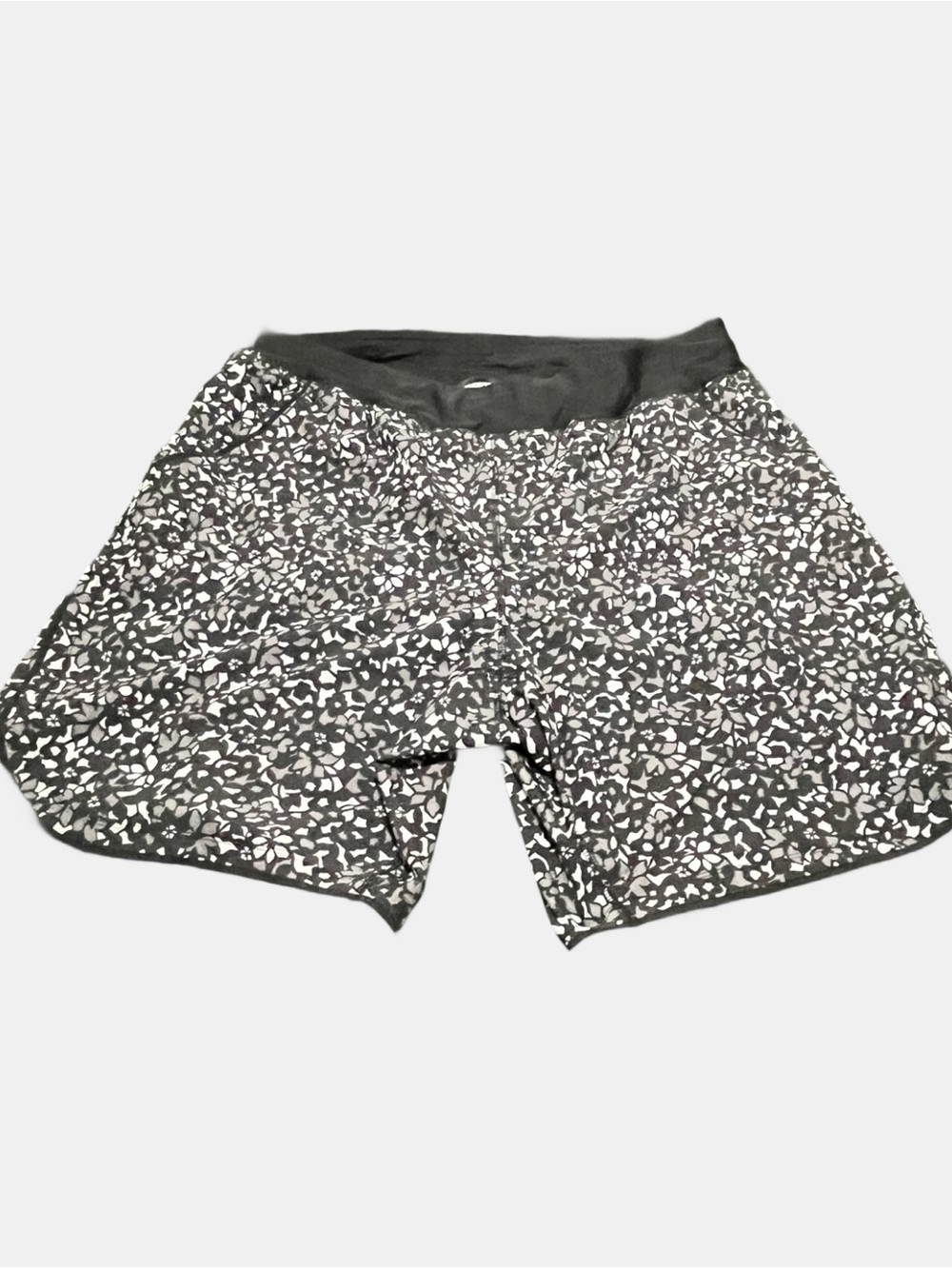 Lands’ End Floral Swim Shorts Black White Lined Beach Resort Plus 18W Modest